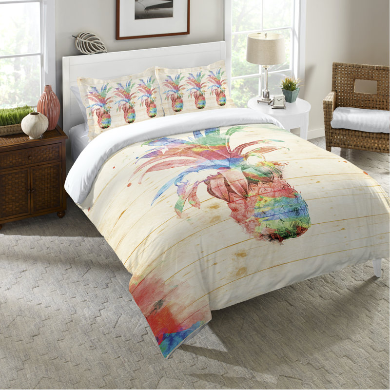 Colorful Pineapple Cotton Pillow Sham
