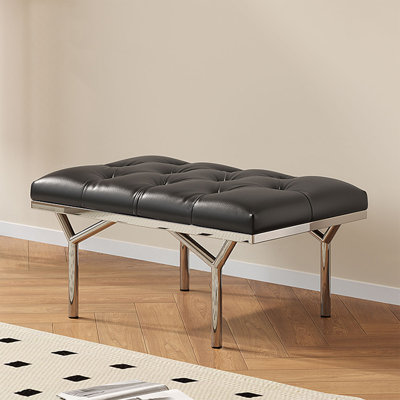 Black Upholstered Bench