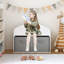 Boîte à jouets / banc en bois pour enfants avec tiroirs en tissu pliables, organisateur d'armoire de rangement pour jouets, blanc 