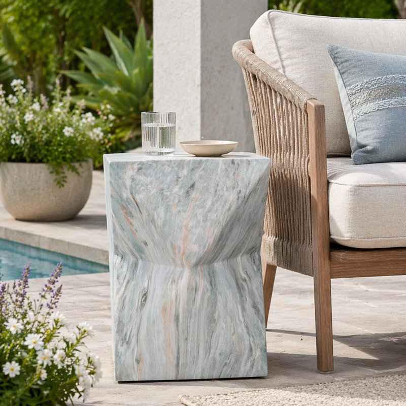 Table d'appoint 18,5 po MGO, Vert, marbre