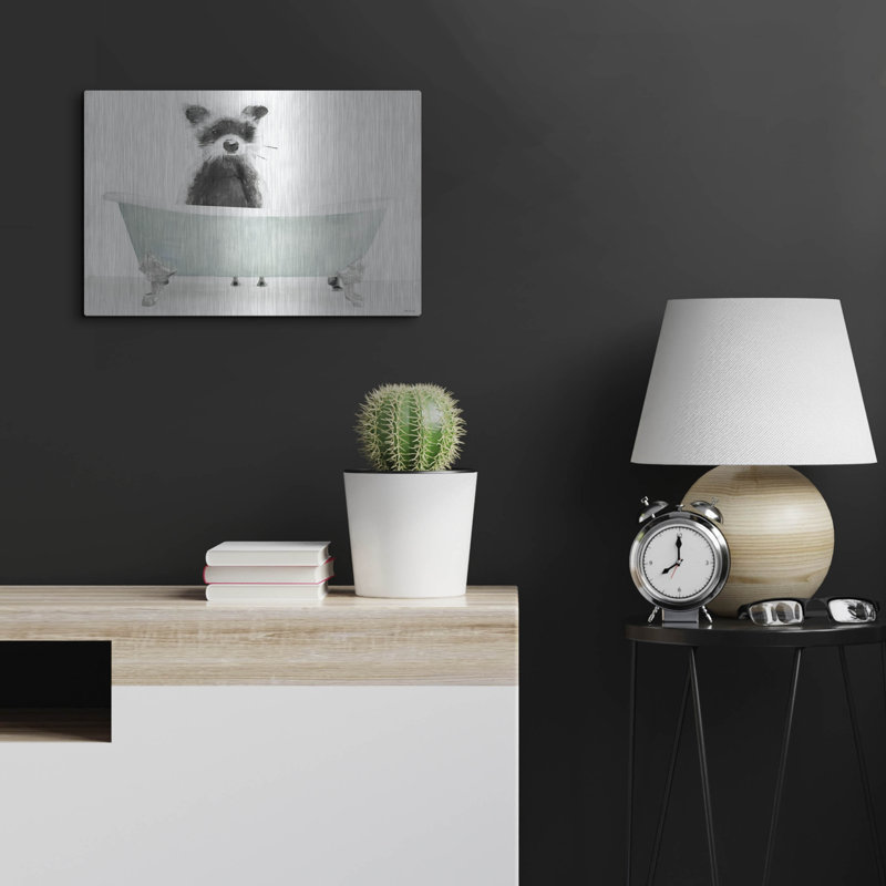 Trinx «Vintage Tub with Racoon» par Stellar Design Studio, art mural en métal, H 16 po x l 24 po