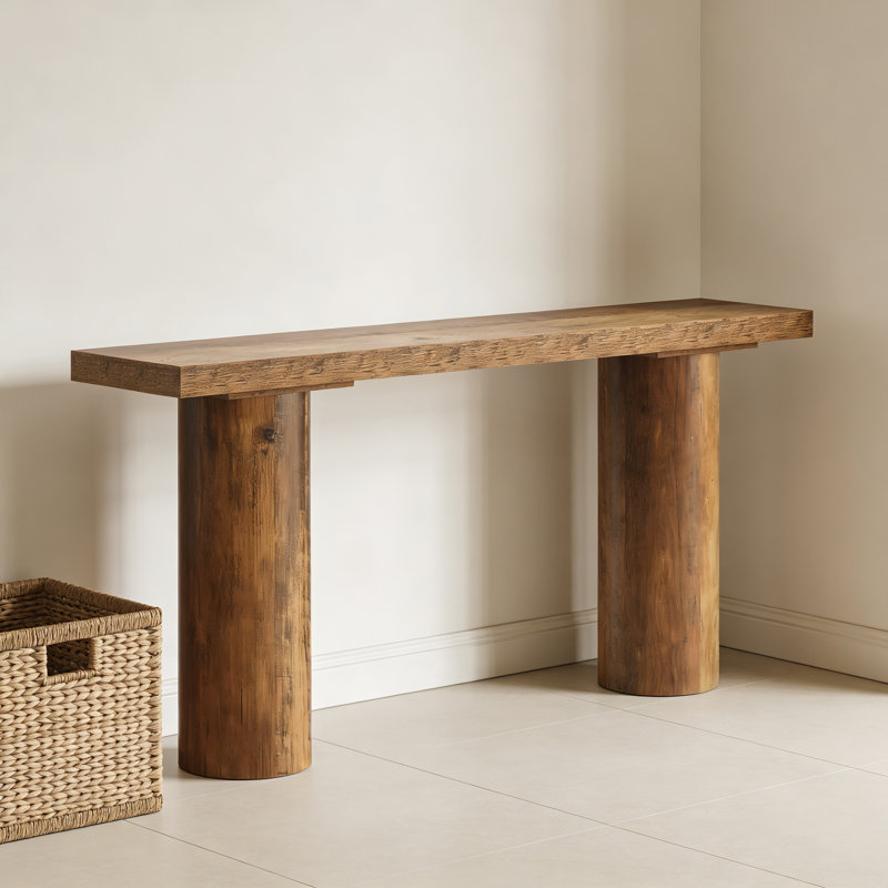 Thick Wood Leg Console Table