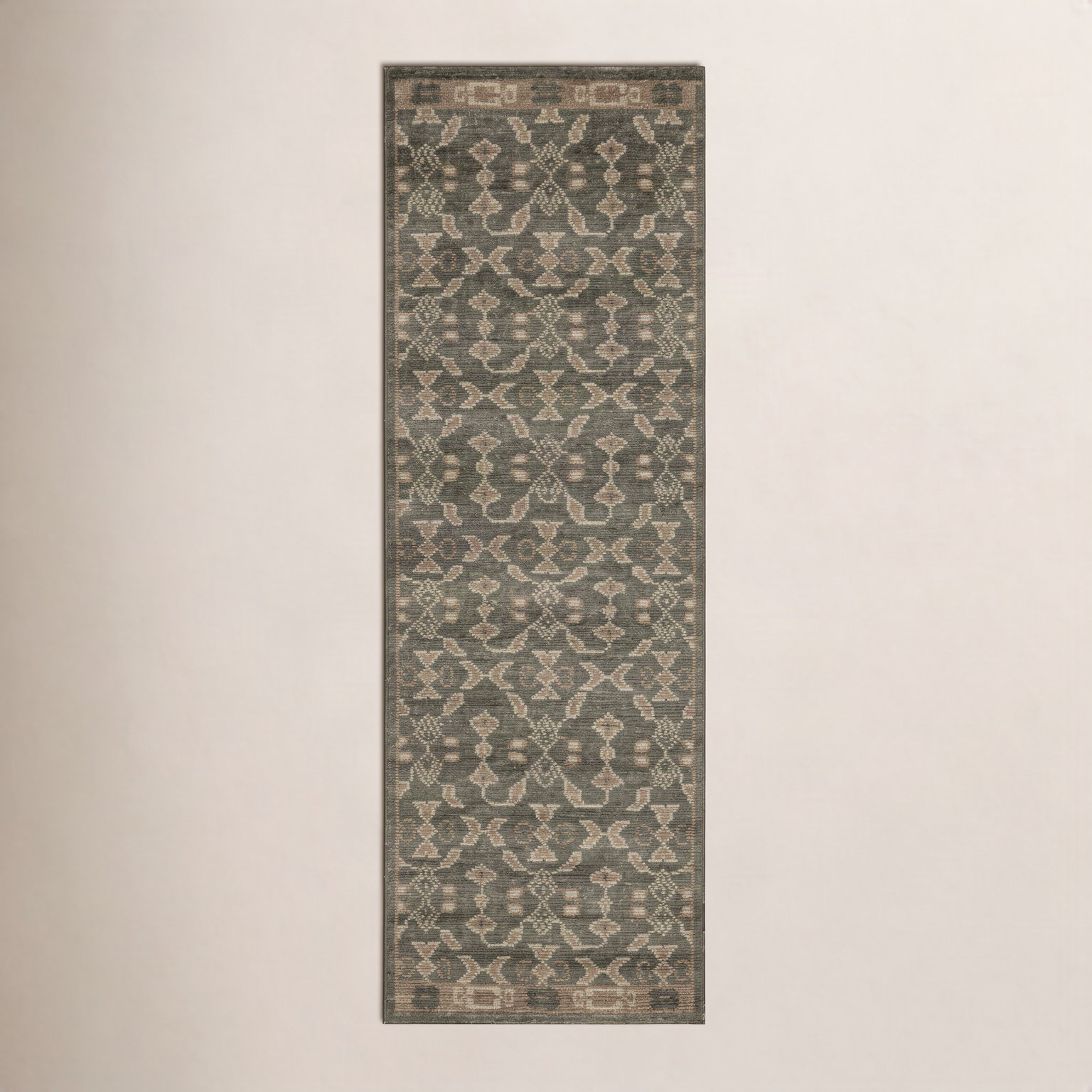 Vanna Hand-Knotted Oriental Wool Rug, 2'6x8', Green