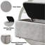 Banc en lin gris avec rangement Orane