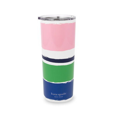 24 oz Verre en acier inoxydable, rayures océaniques