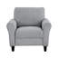 Meuble de salon transitionnel 1 pièce en tissu texturé gris foncé avec accoudoirs arrondis