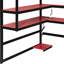 Lit mezzanine double en bois rouge avec bureau, rangement latéral et, pour un espace de jeu aristocratique, un espace bien équipé-130093348-130093346