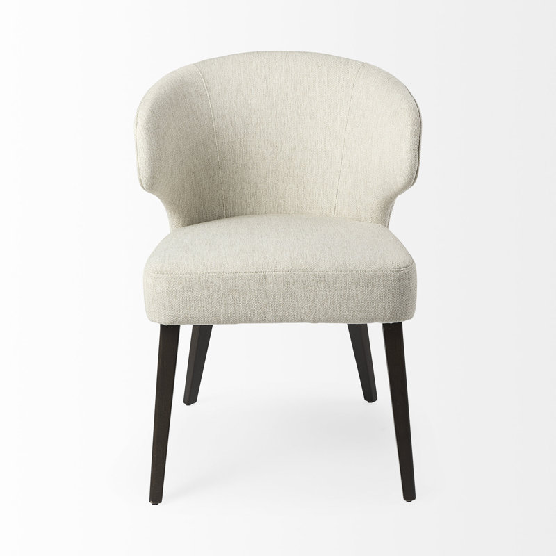 Niles Upholstered Dining Chair, Dark Brown, Cream