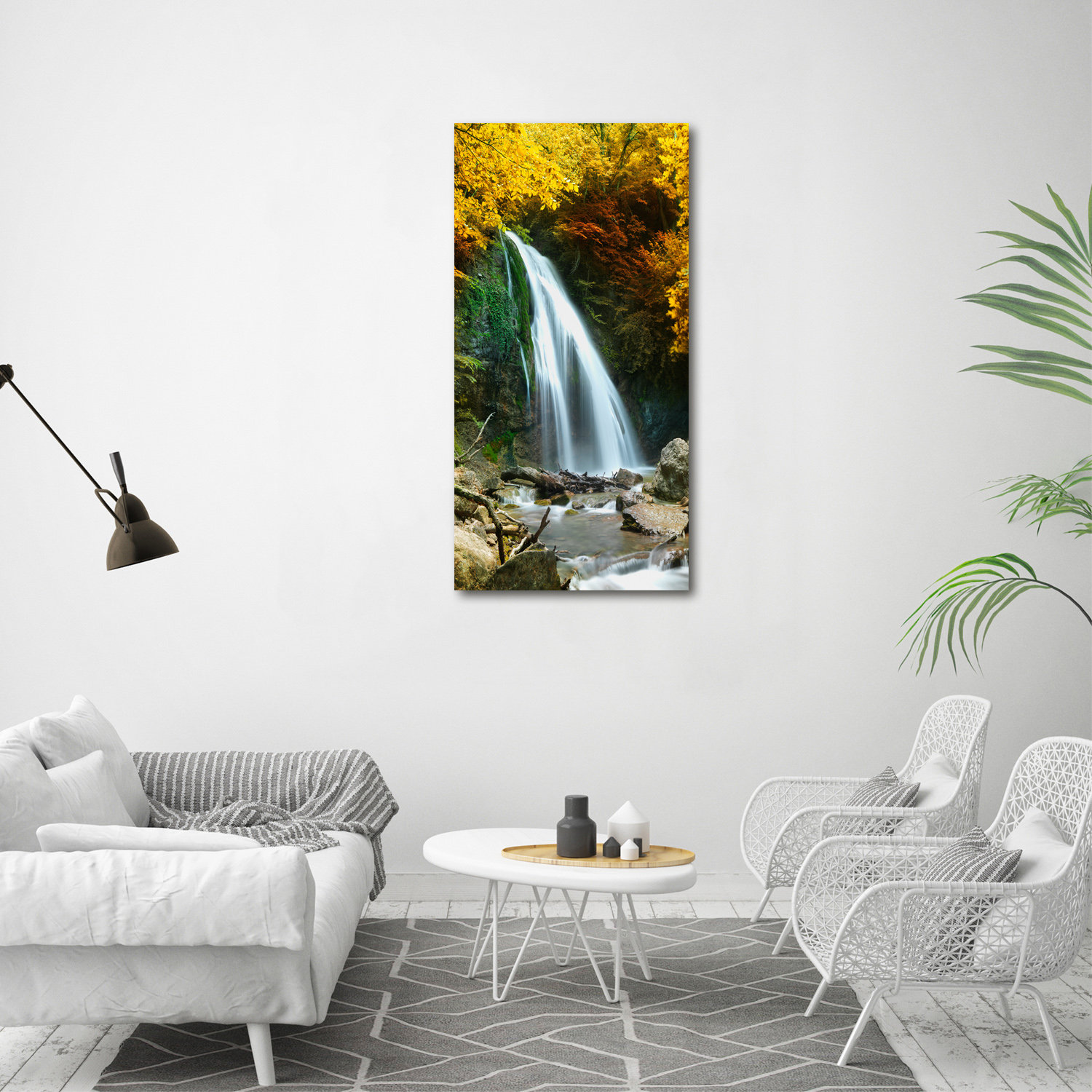 Union Rustic Waterfall In The Forest - Wrapped Canvas Art Prints ...