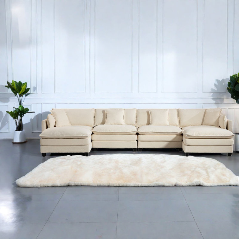 Canapé modulaire en chenille 149,6 pouces Compression