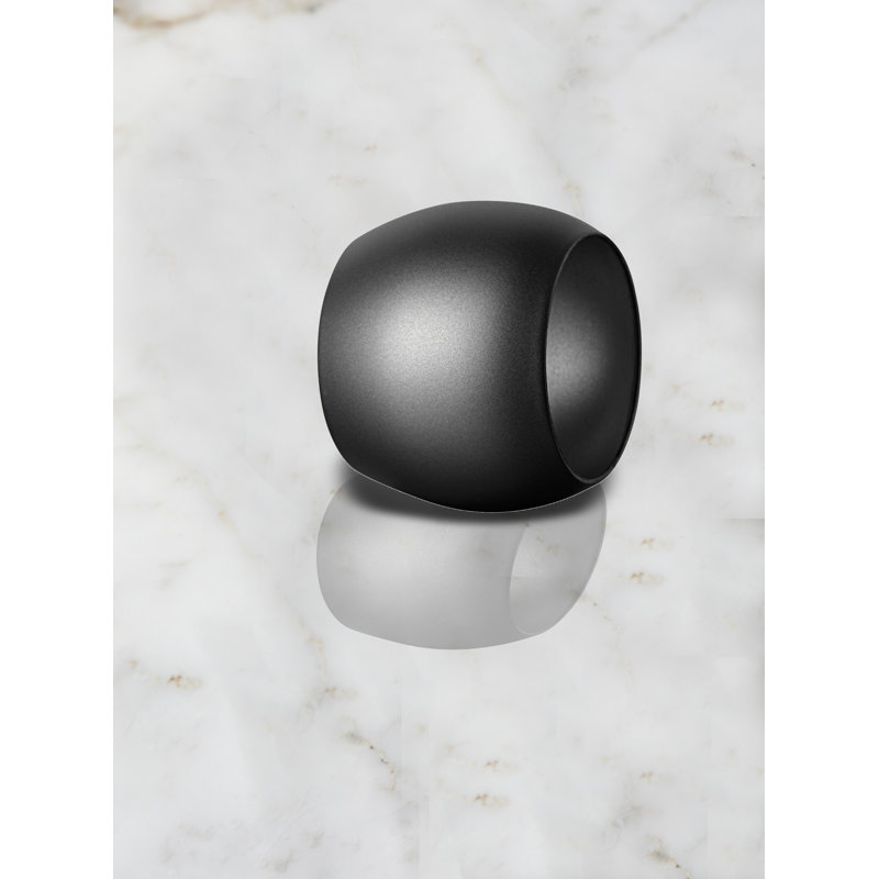 Plutone Stainless Steel Napkin Ring, Nero