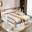 Lit de jour en bois avec couchette, lit de jour extensible avec deux tiroirs de rangement-1315841137