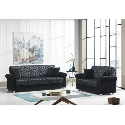 Hikmet Rio Grande Fabric Upholstery Sofa Sleeper Bed With Storage