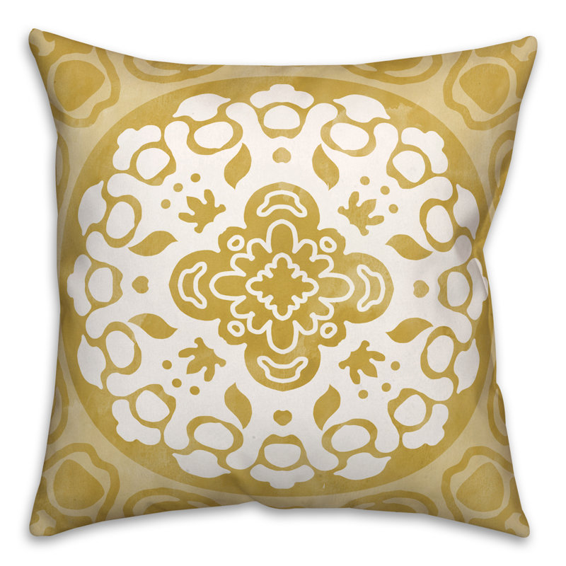 Housse et insert de coussin extérieur d'extérieur, Jaune