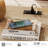 Scarlett 2 Piece Office Set, 56" Executive Desk, Bookcases With 3 Drawers And 2 Glass Cabinets, Oak