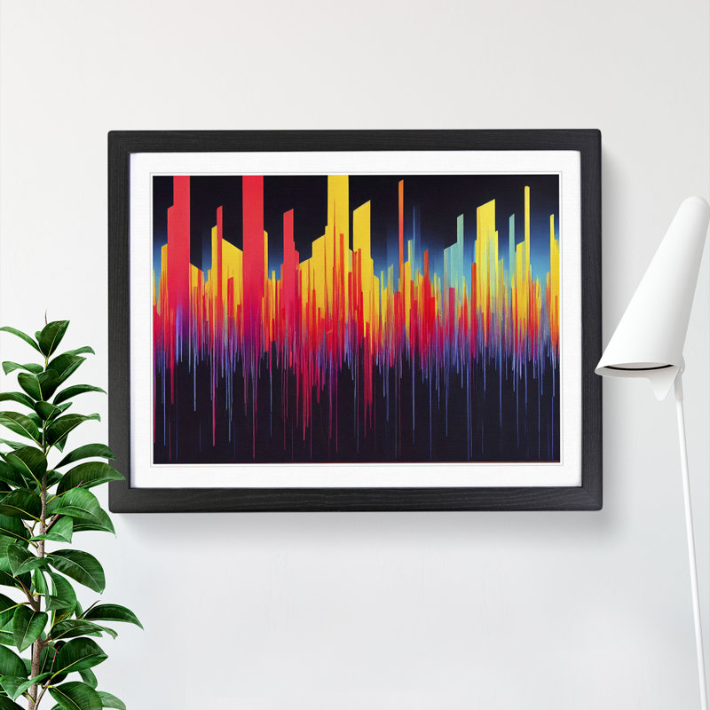 Audio Equalizer Abstract Art Vol.1 - Framed Print, Black, 34cm H x 46cm W x 2cm D
