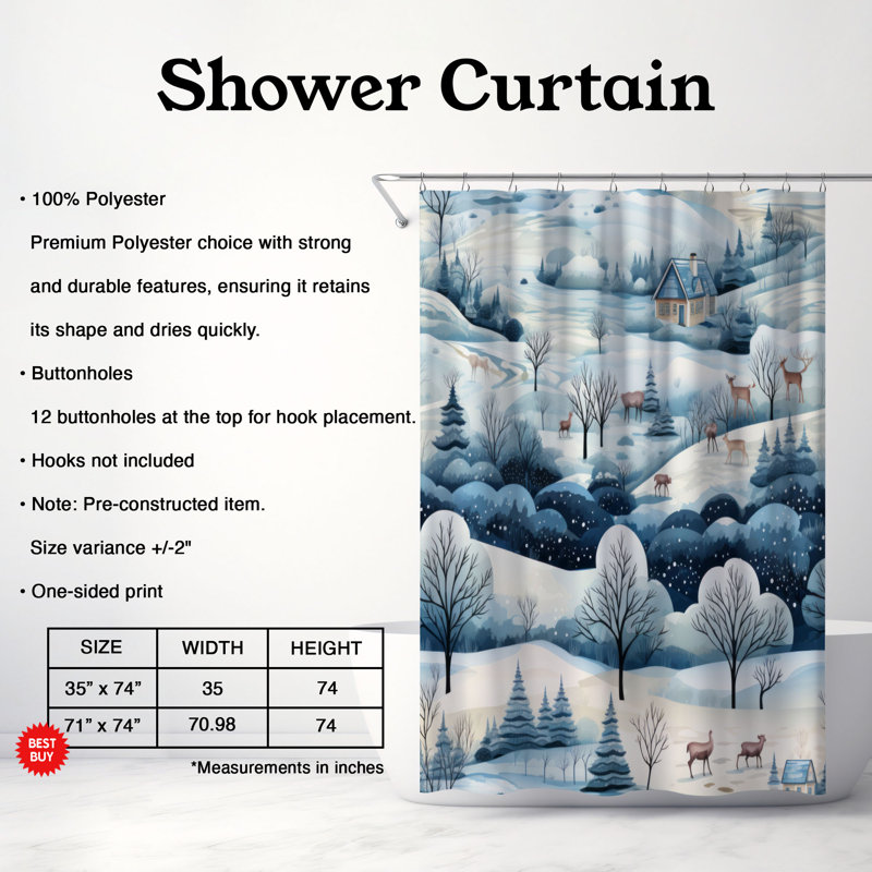 Rideau de douche Frozen Fantasy - Premium, H 74 po x l 71 po
