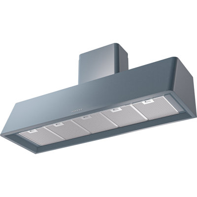 ILVE Nostalgie II Series 60 Inch Ducted Wall Mount Range Hood with 600 CFM Airflow (Blue Grey)