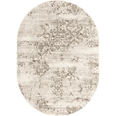 Shockley Faded Floral Performance Beige Rug