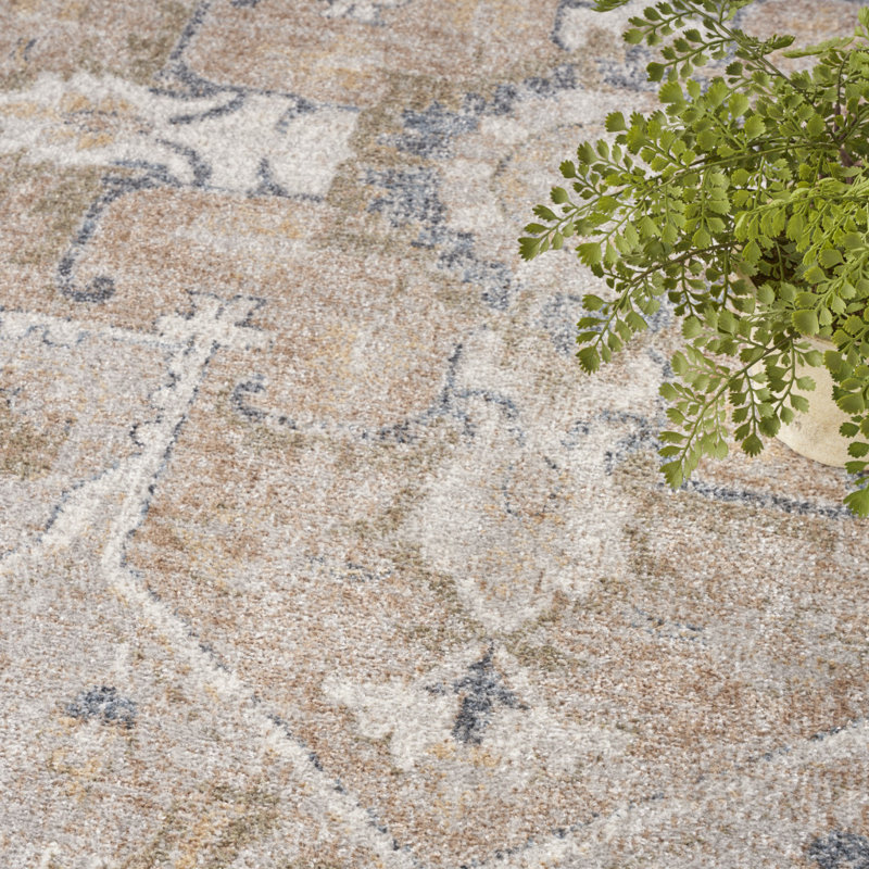 Tapis oriental beige tissé à la machine 8 pi x 10 pi