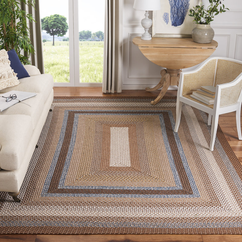 Liptak Braided Hand Woven Performance Machine Washable Geometric Indoor/Outdoor Area Rug, Rectangle 11' X 15'