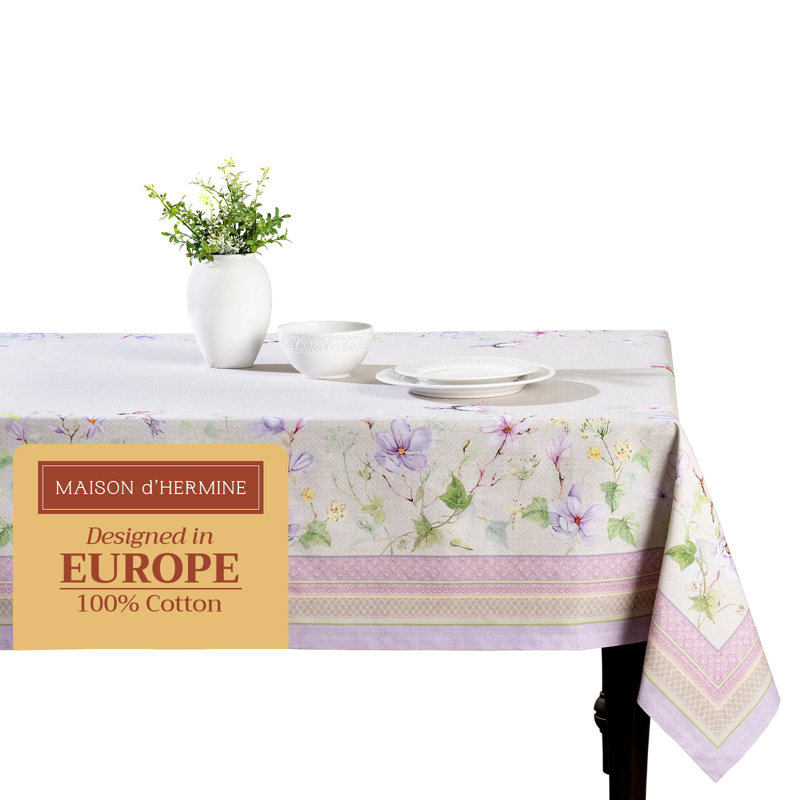 Maison d' Hermine Table Cloth Rectangle Table 100% Cotton 70 x 120 Inches Tablecloth Reusable Decorative for Dining Room Farmhouse Home Valentines Day Decorations Spring Summer - Magnolia Mornings