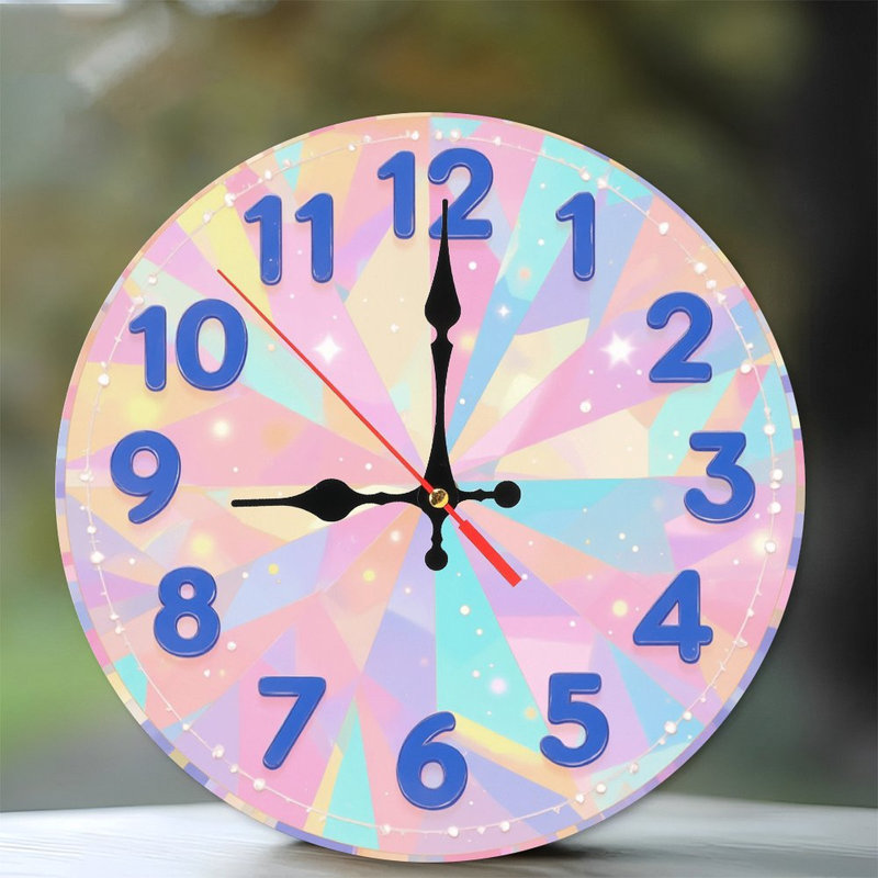 Cadran d'horloge géométrique pastel