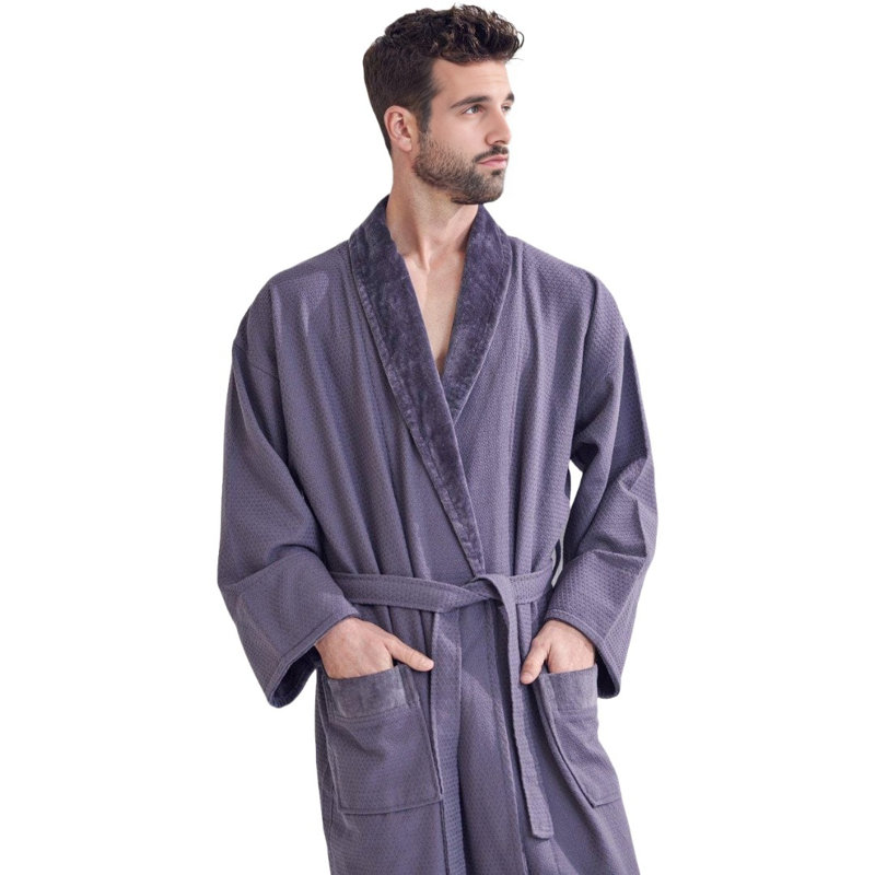 Peignoir mi-mollet avec poches Zarina, gris