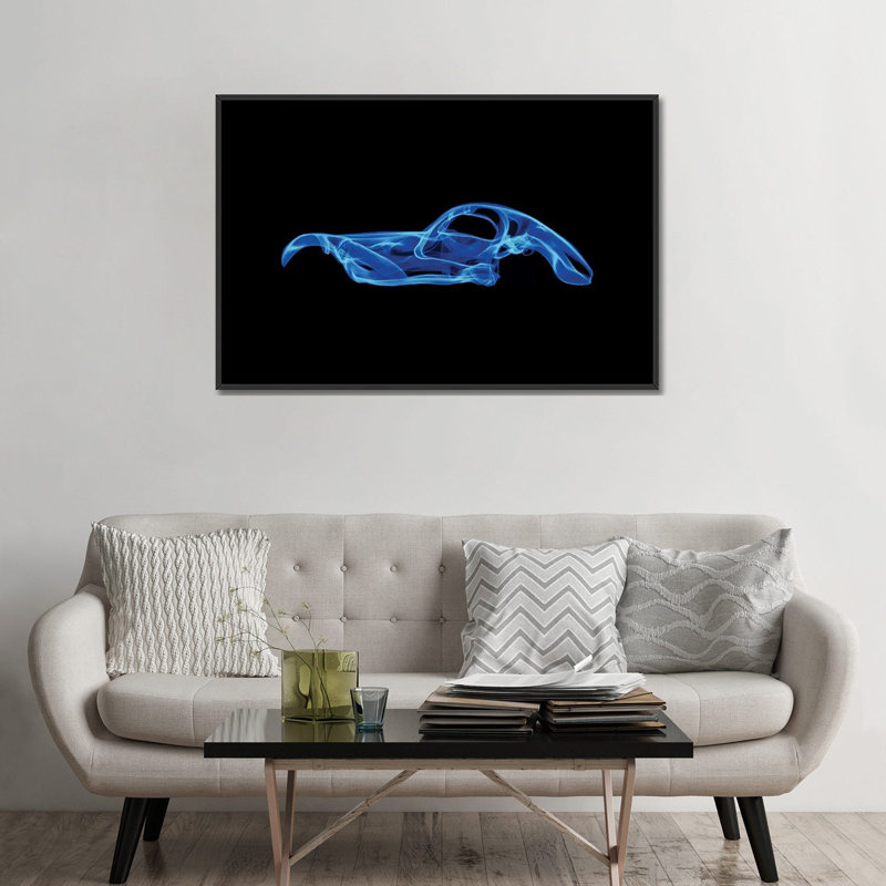 Bugatti Atlantic, impression sur toile tendue, H 18 po x l 26 po x P 1,5 po, Toile encadrée noire, Pas de tapis