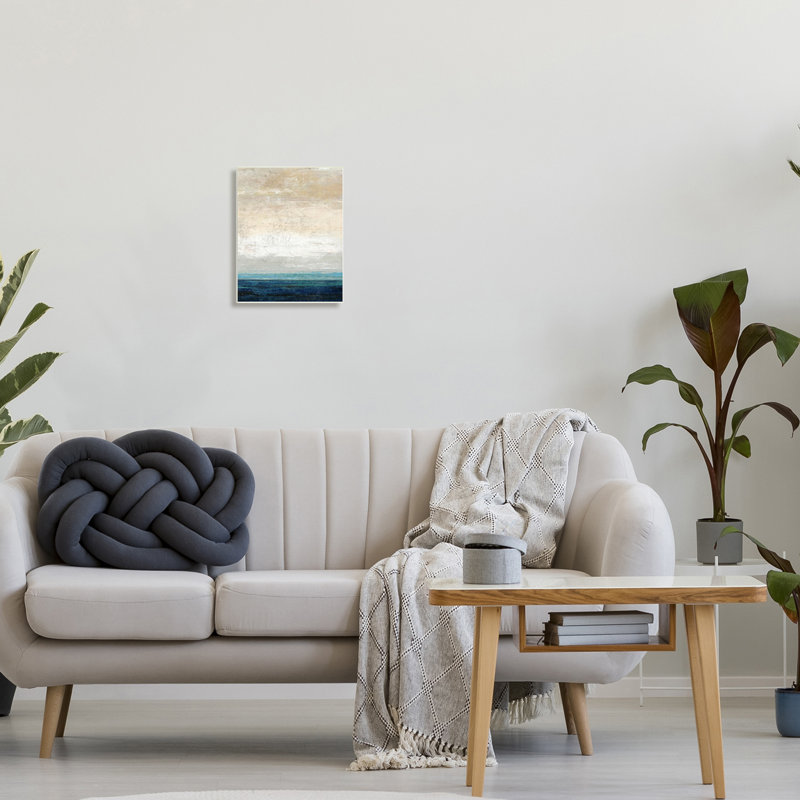 Point de vue du ciel de sable abstrait, H 10 po x l 15 po, Plaque murale