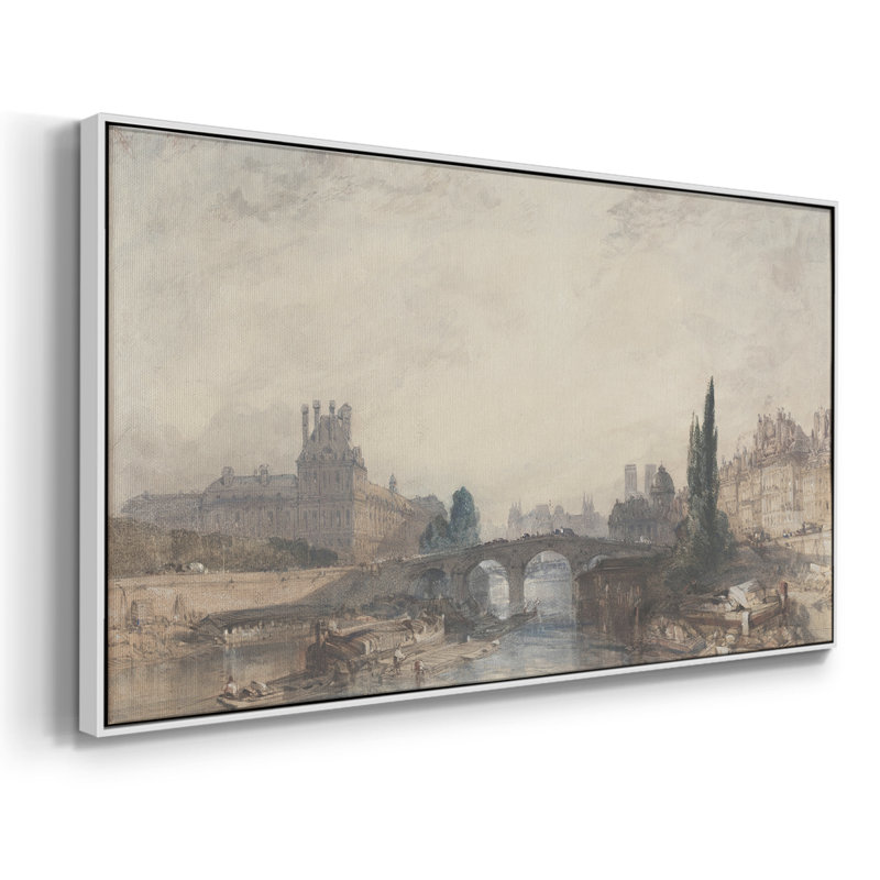Série paysage-DLxxvii - Toile tendue avec châssis encadré - Prêt à être accroché, H 25 po x l 49 po, Blanc