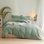  Ensemble de housse de couette respirante en microfibre lavée