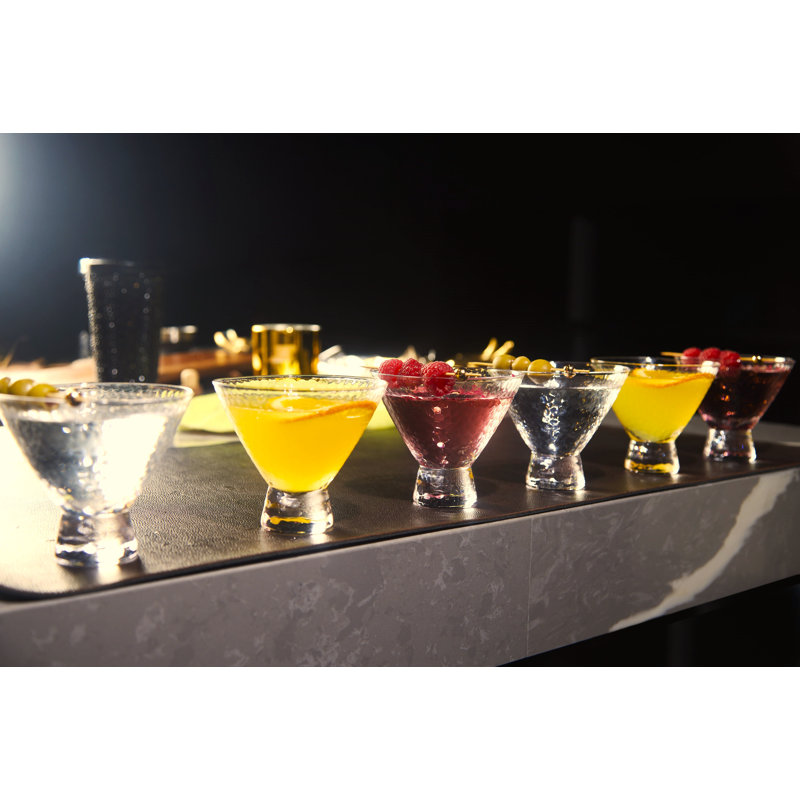 Clear Hammered Cocktail Martini Glasses 8.5oz