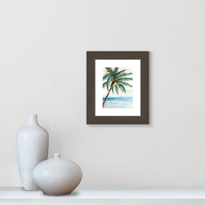 Hawaii Beach " Hawaii Beach I " by Eva Watts, 16.5" H x 14.5" W x 1.25" D, Brushed Gunmetal Framed