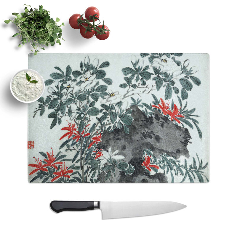 Glass Garden Flowers Vol.4 by Chen Daofu Chopping Board, 39 cm W x 28.5 cm L