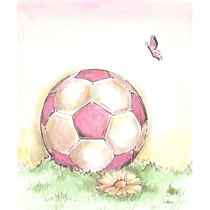 "Soccer" par Reesa Qualia, reproduction sur toile tendue, H 36 po x l 30 po x P 1,5 po