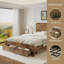 Élégante base de lit grand avec tiroirs de rangement et ports USB - brun foncé-2009124649