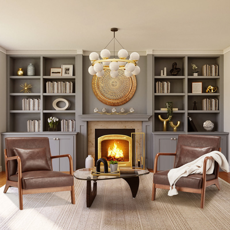 64.77cm Wide Armchair with Cushion, Brown