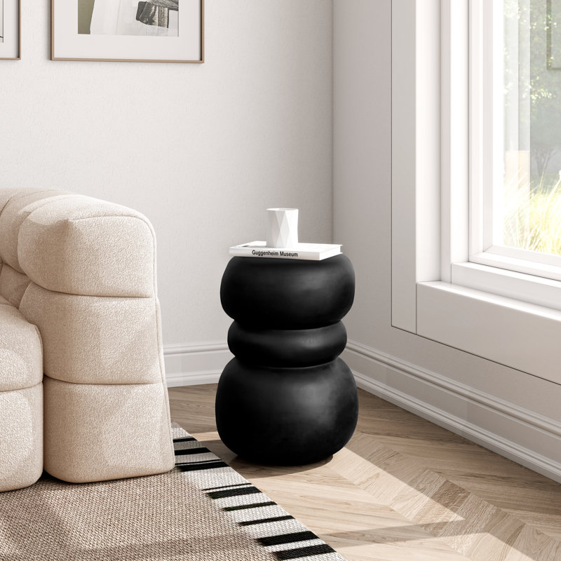 33x47cm Side Table Organic Magnesium Sofa Table, Black