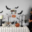 Décoration suspendue squelette 14,5 "avec citrouilles-lanternes et chat noir" Happy Halloween "