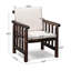 Chaise de patio simple en bois avec accoudoirs-113752698