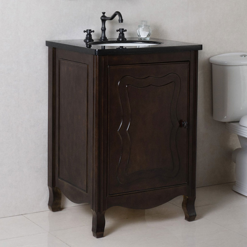 Lounsbury 24'' Single Bathroom Vanity with Top, Black