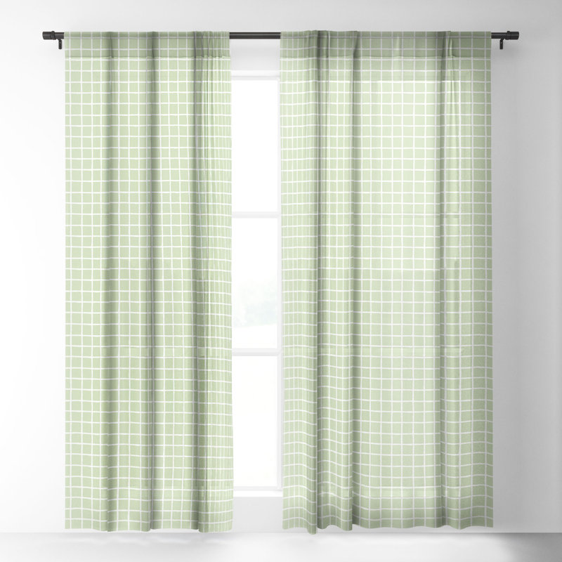 Brylen Sheer Curtain Pair, 50" W x 84" L, Green