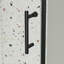 Cabine de douche à cadre pivotant noir mat - l 44-48 po, H 71 po, verre trempé 1/4 po, poignée en acier inoxydable, fermeture magnétique, porte de salle de bain en verre à conception de fuites l x noir, fonction de fuite-118281603