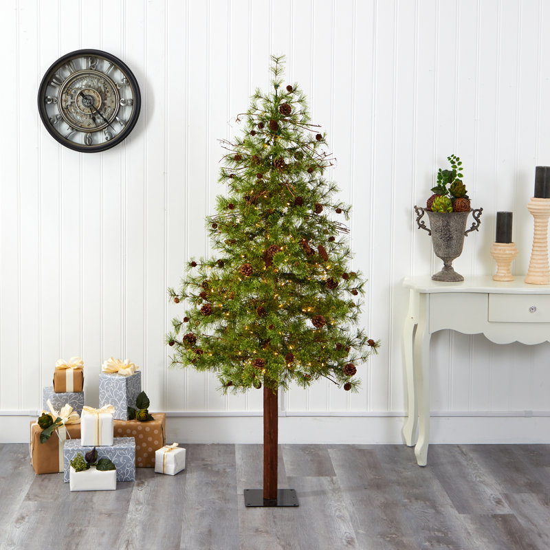 Lighted Artificial Christmas Tree, 6' H