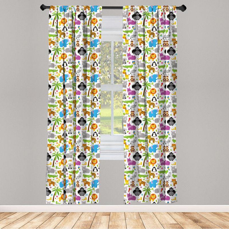 Nursery Semi-Sheer Rod Pocket Curtain Panels, 28" x 84"