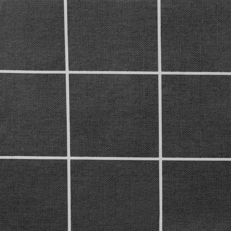Windowpane Plaid Grid Printed Vinyl Indoor/Outdoor Tablecloth, 102" x 60", Black