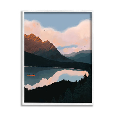 «Mountain Range River Canoe Cloudy Wilderness Birds» par Abi Hall - impression