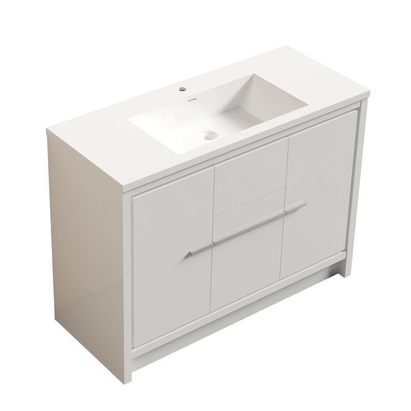 Boardwalk 47 po Ensemble de meubles de salle de bain de conception moderne avec armoire et lavabo