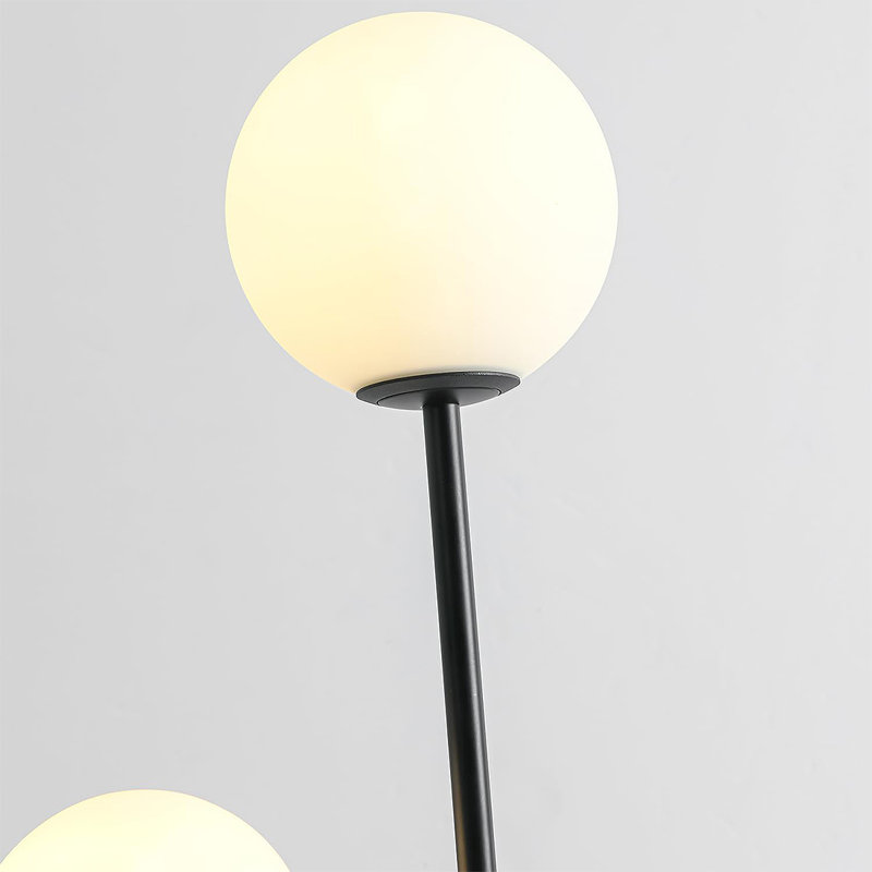 Mid Century Globe Table Lamp Modern U-shape 2-light Desk Table Light, Black